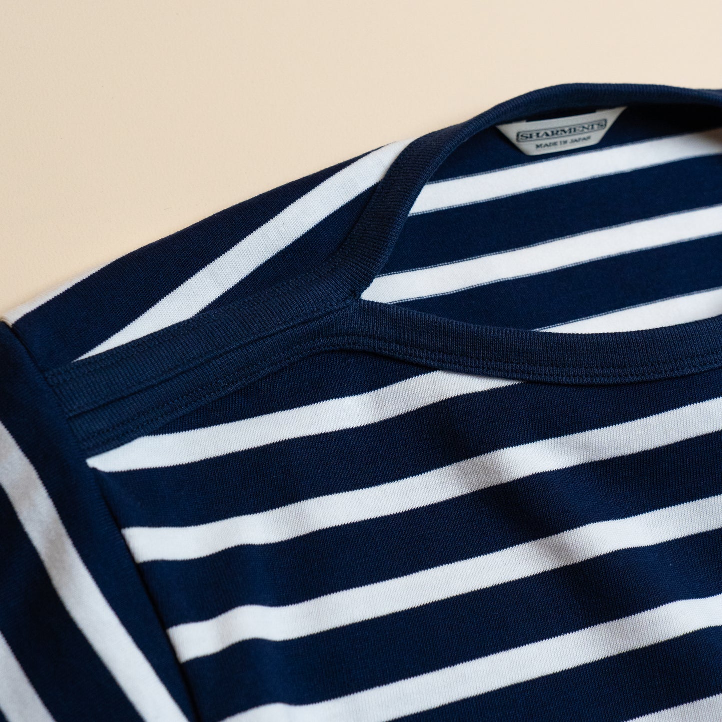 BRETON SHIRT "GERALD" NAVY × WHITE BORDER S/S