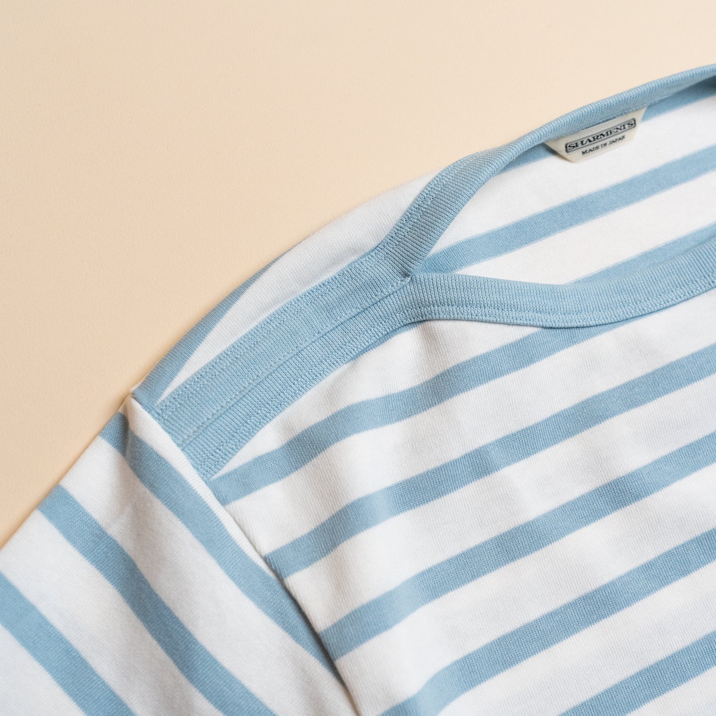 BRETON SHIRT "GERALD" SAX × WHITE BORDER L/S