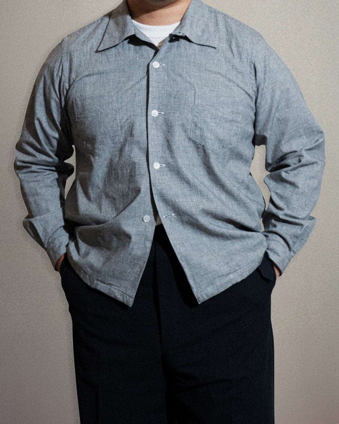 <Made To Order> HOUNDSTOOTH SPORT SHIRT BLACK L/S or S/S