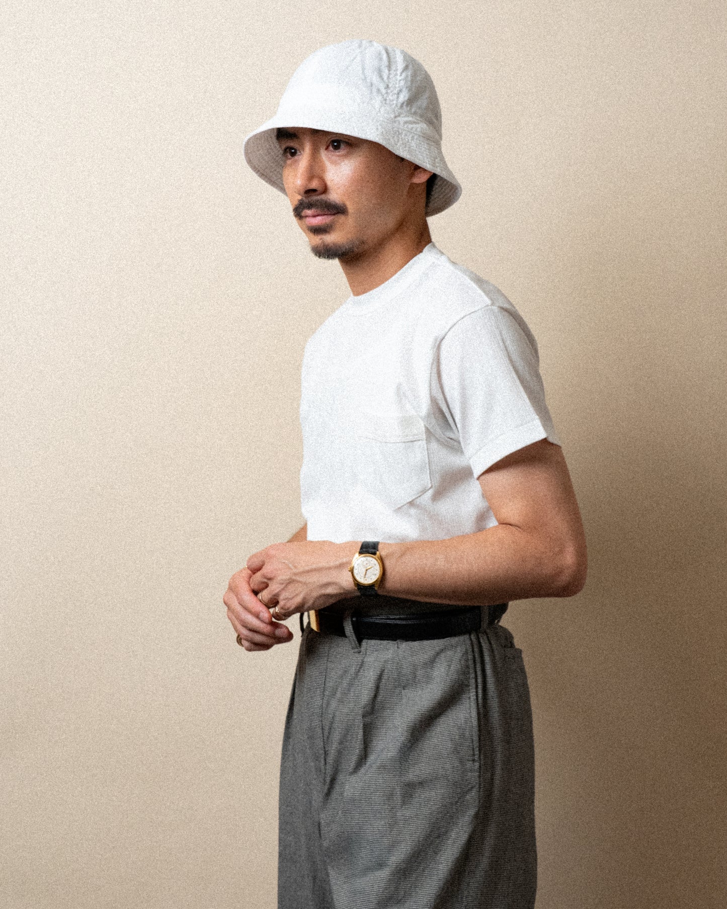 RANDOM RIB COTTON TEE SHIRT WHITE