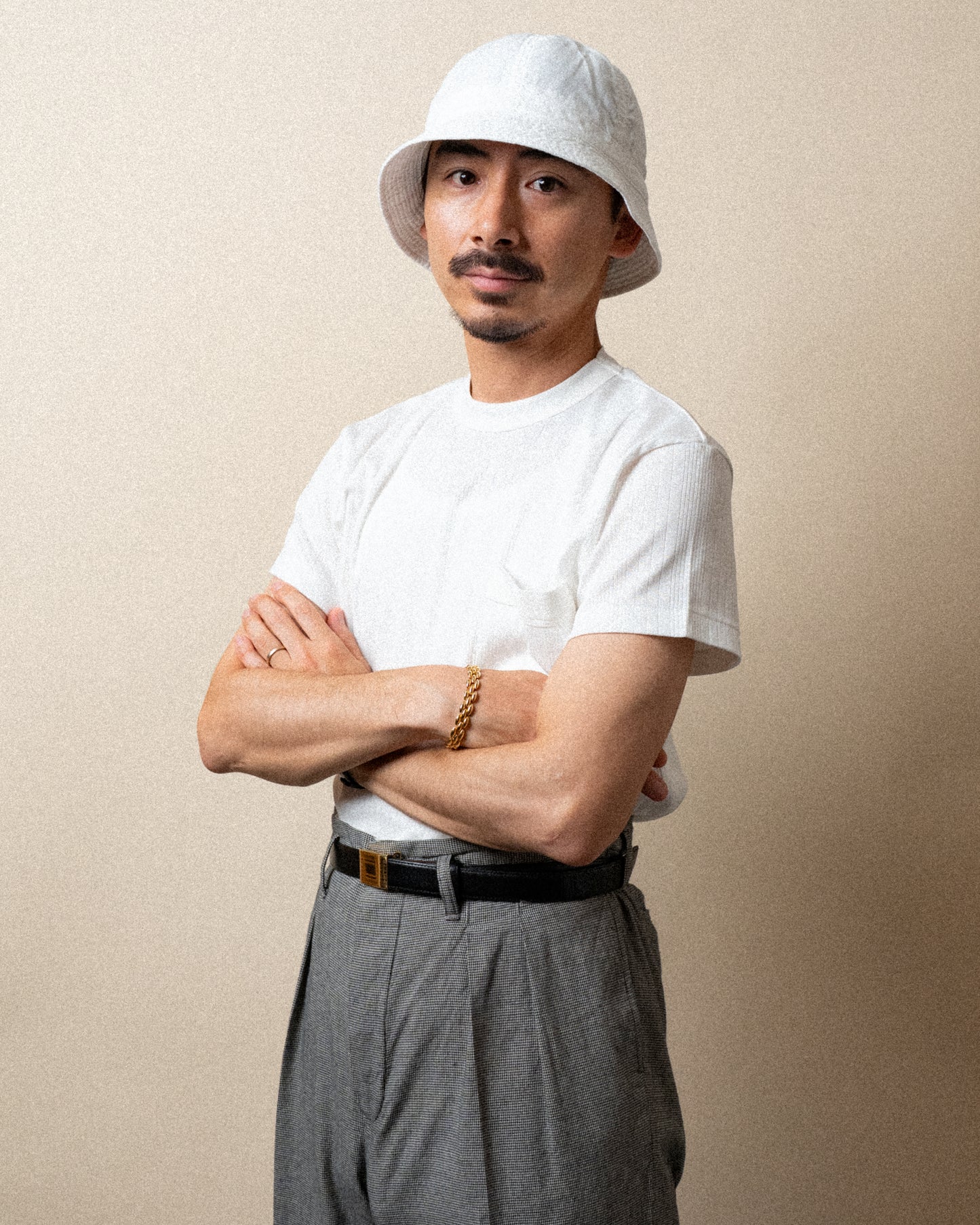RANDOM RIB COTTON TEE SHIRT WHITE
