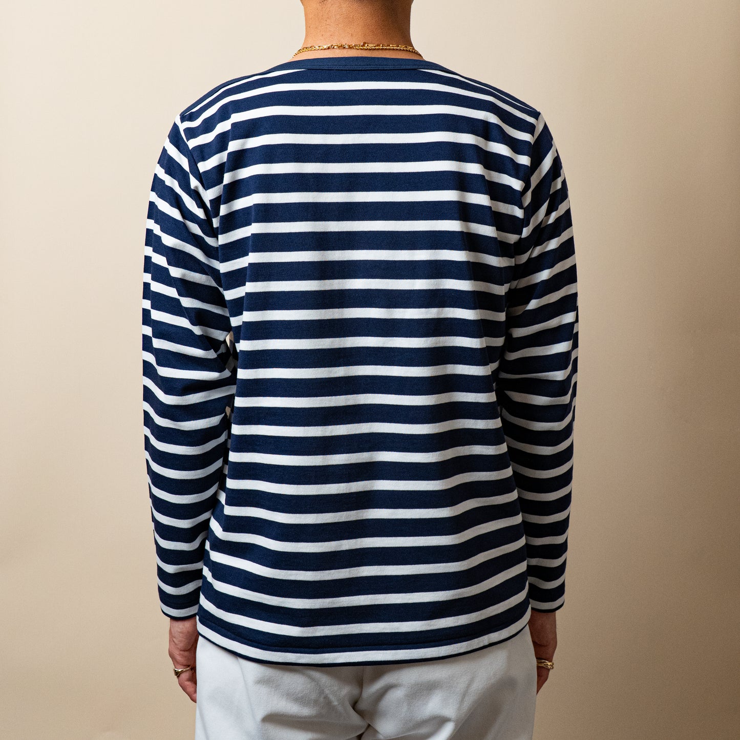 BRETON SHIRT "GERALD" NAVY × WHITE BORDER L/S