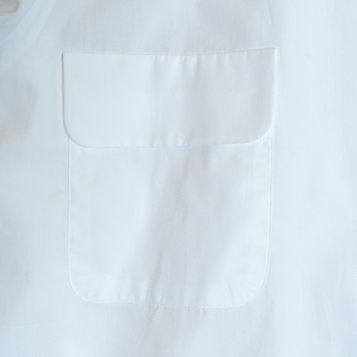 <Made To Order> COTTON BROADCLOTH OPEN COLLAR SHIRT WHITE
