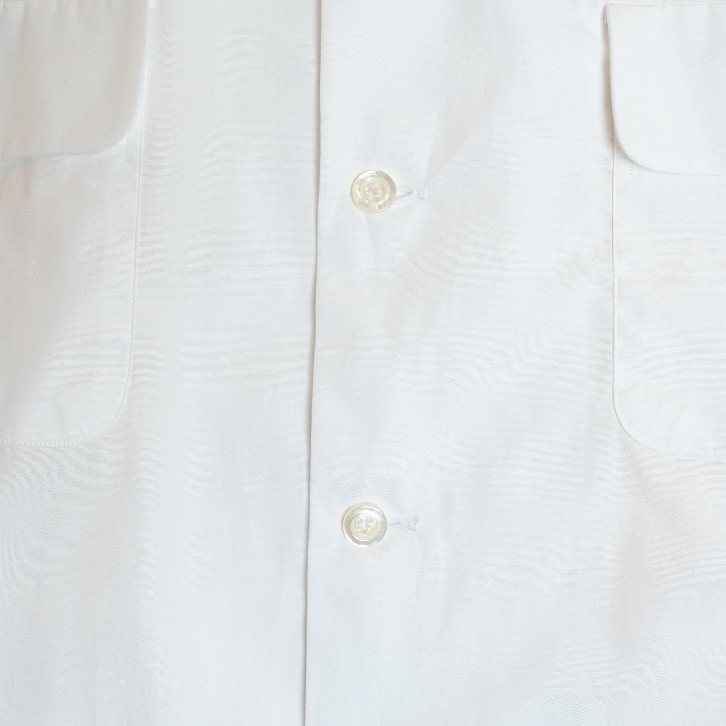 <Made To Order> COTTON BROADCLOTH OPEN COLLAR SHIRT WHITE