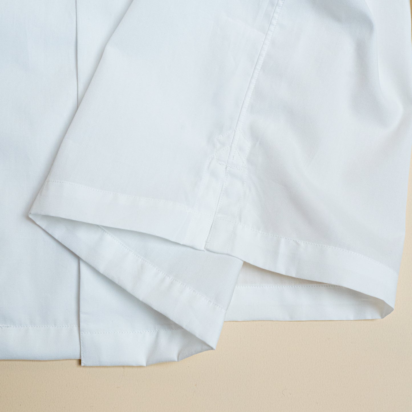 <Made To Order> COTTON BROADCLOTH OPEN COLLAR SHIRT WHITE