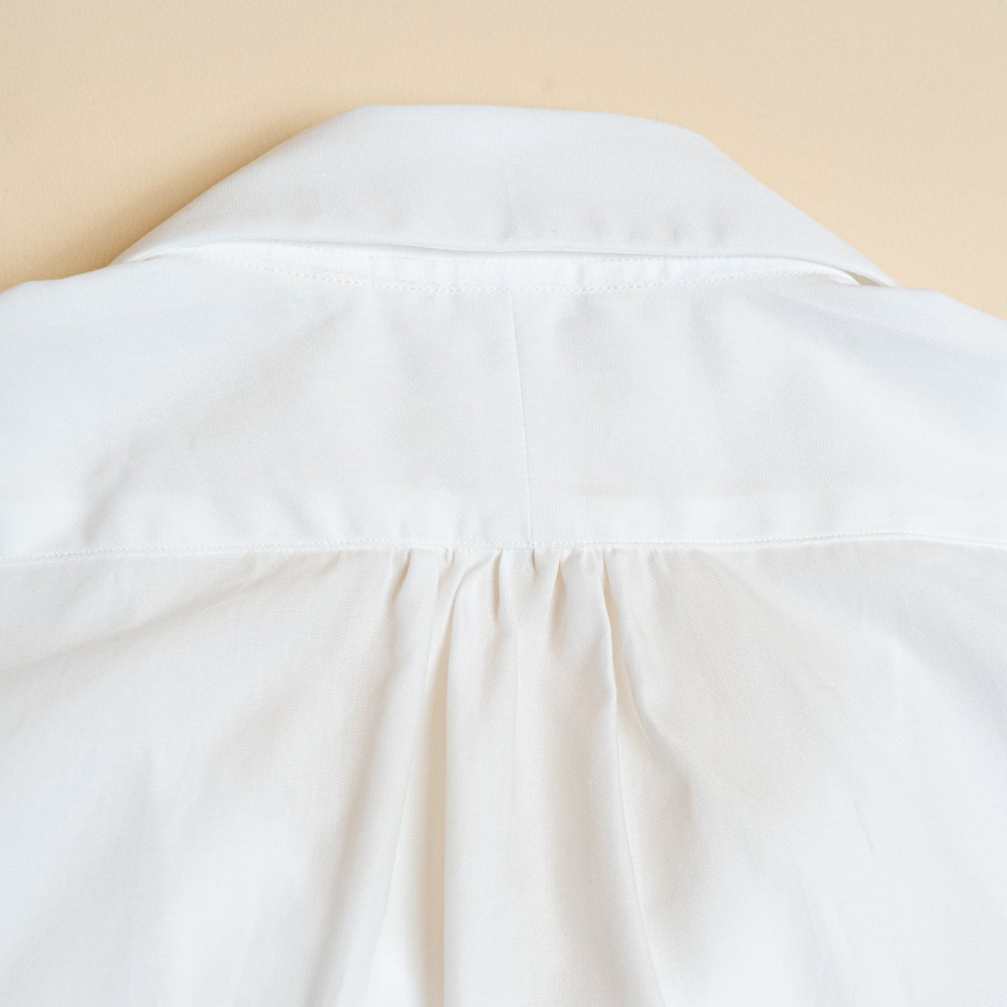 <Made To Order> COTTON BROADCLOTH OPEN COLLAR SHIRT WHITE