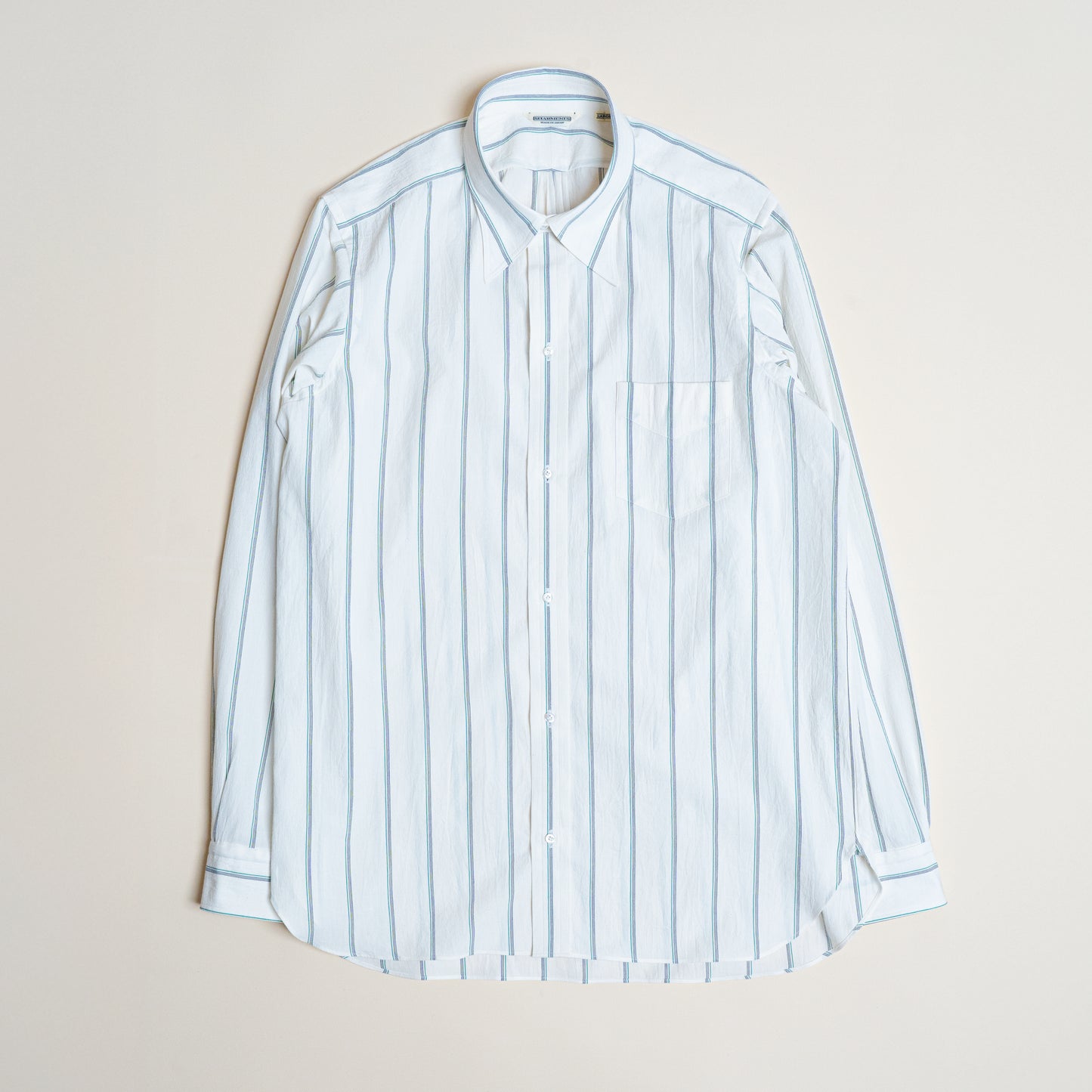 <Made To Order> CLASSIC POINT COLLAR WRINKLE STRIPE SHIRT