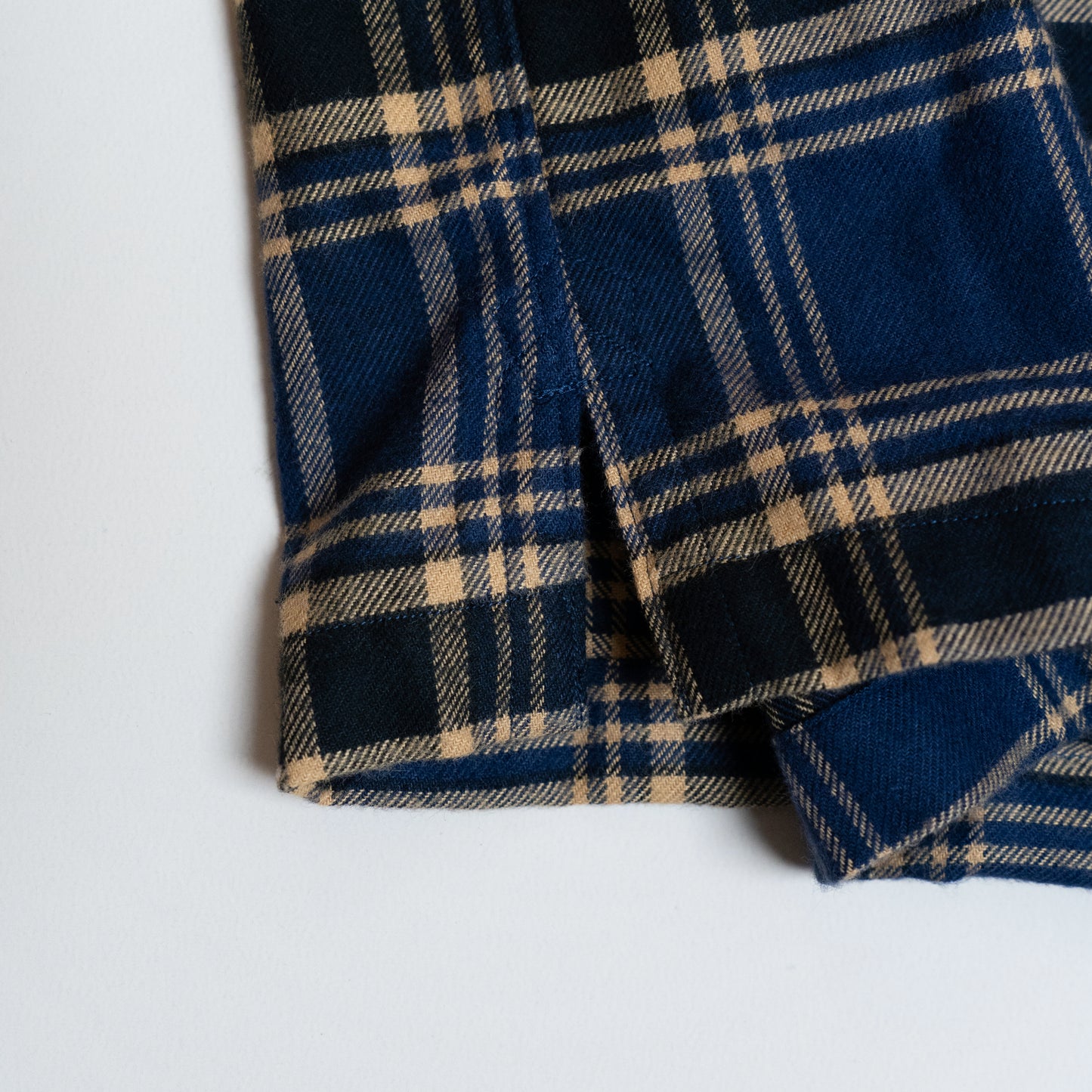 <Made To Order> COTTON FLANNEL PLAID OPEN COLLAR SHIRT