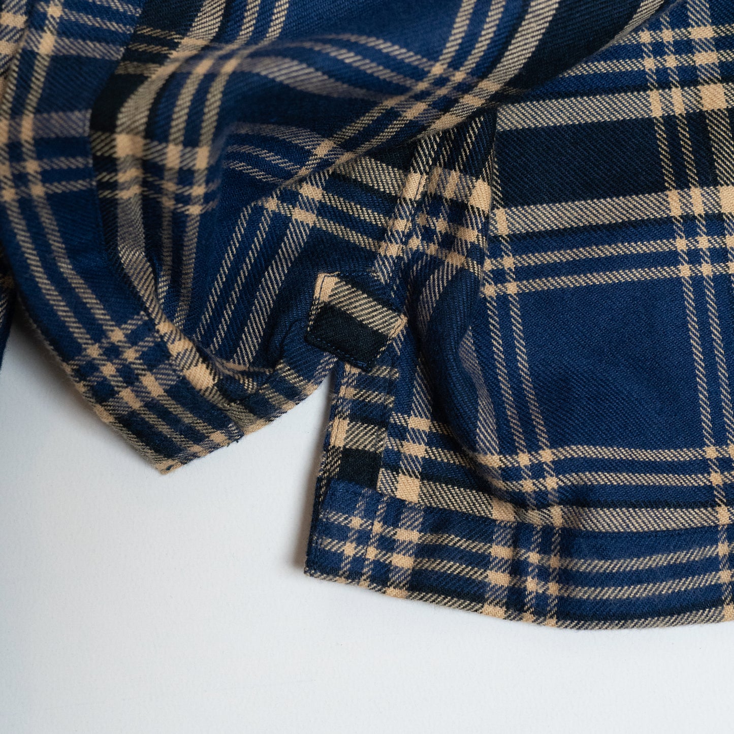 <Made To Order> COTTON FLANNEL PLAID OPEN COLLAR SHIRT