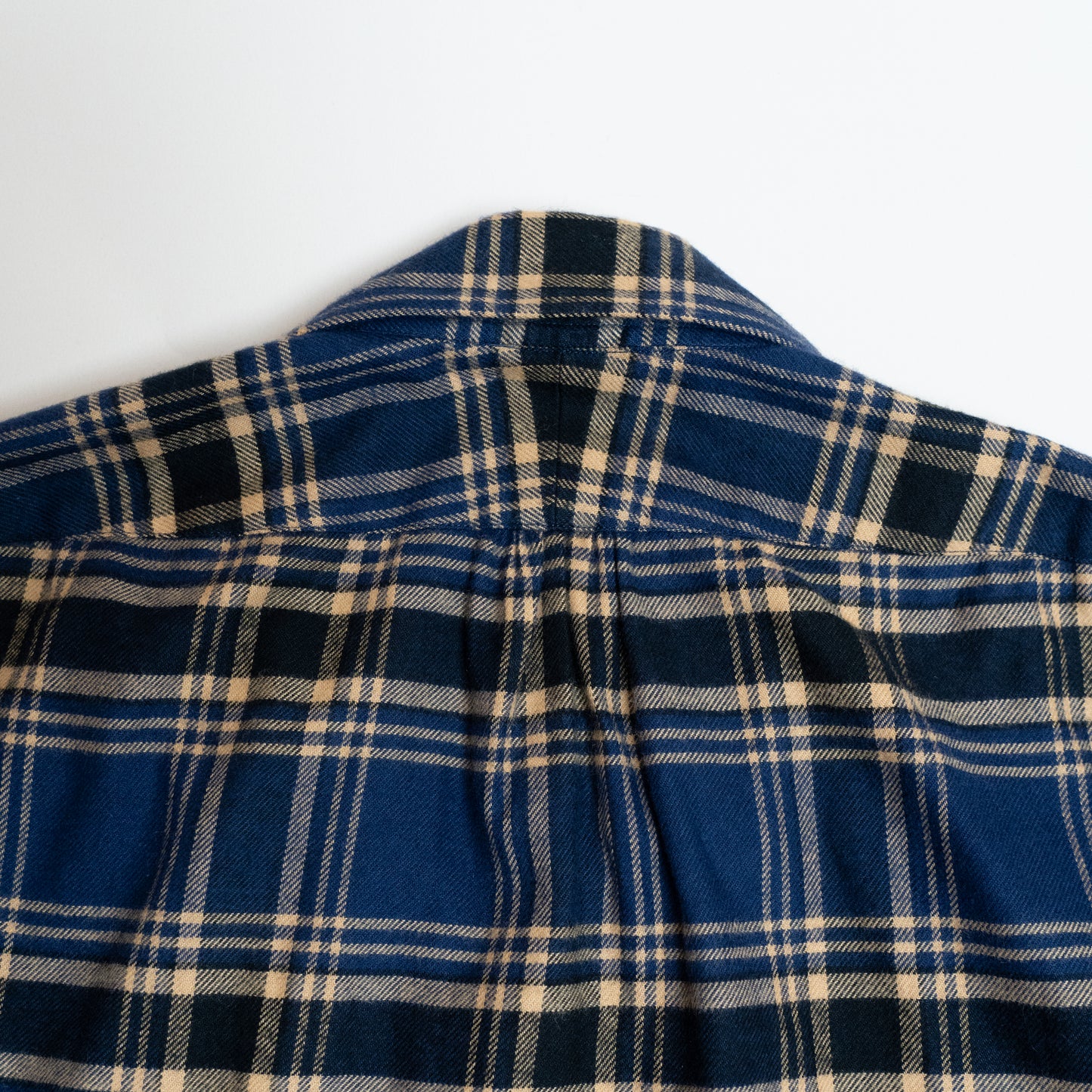<Made To Order> COTTON FLANNEL PLAID OPEN COLLAR SHIRT