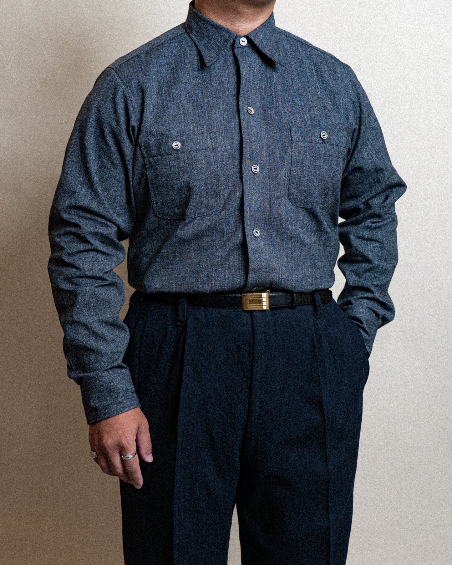 <Made To Order> CLASSIC WORK SHIRT CHAMBRAY BLACK