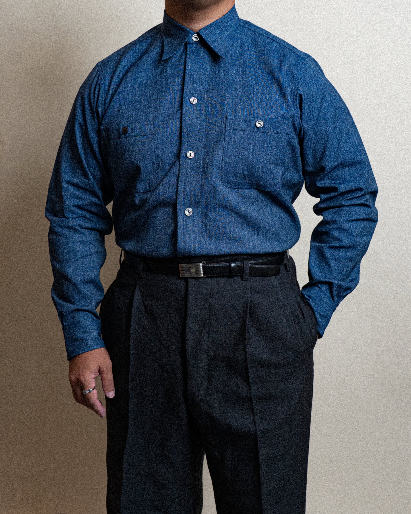 <Made To Order> CLASSIC WORK SHIRT CHAMBRAY NAVY
