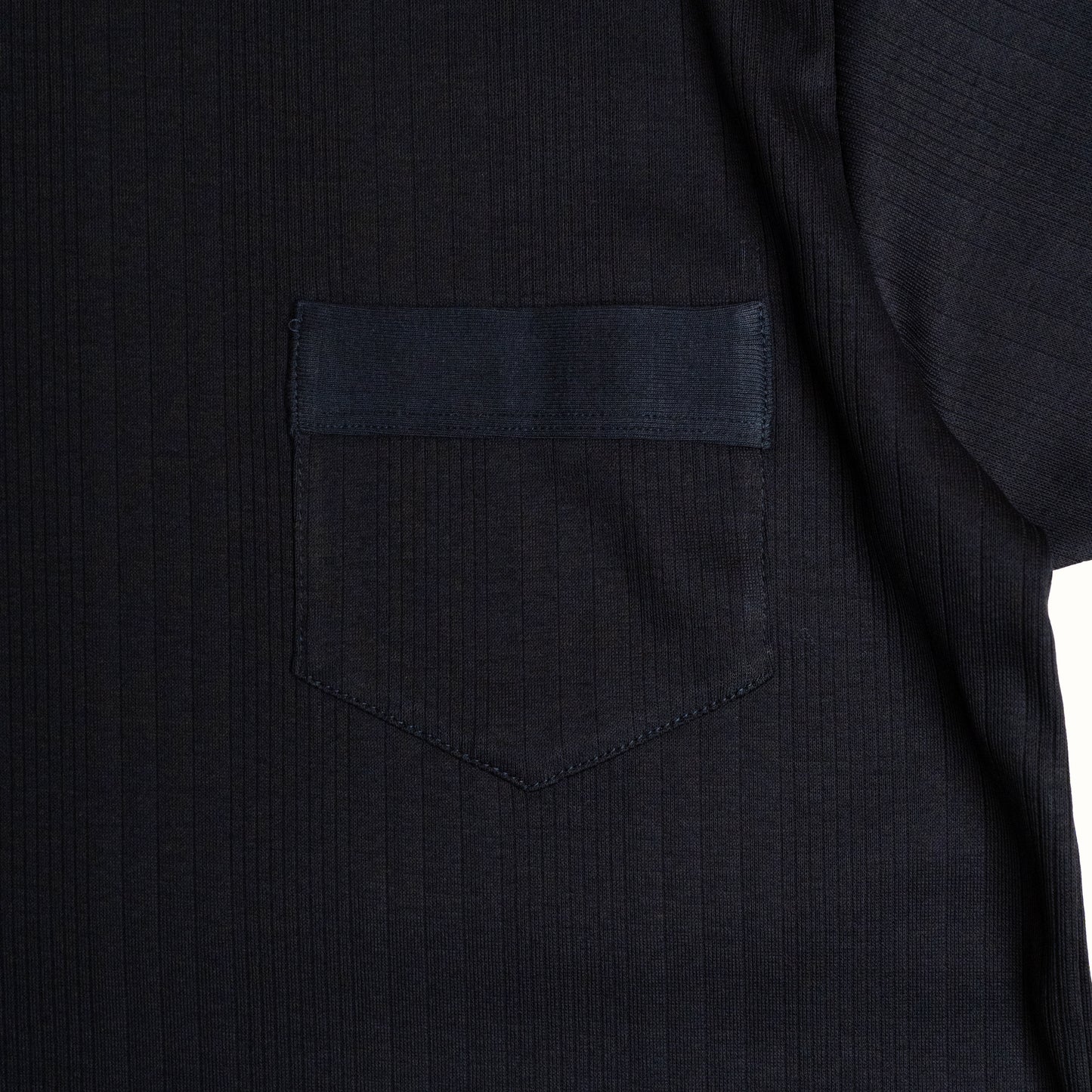 RANDOM RIB COTTON TEE SHIRT NAVY