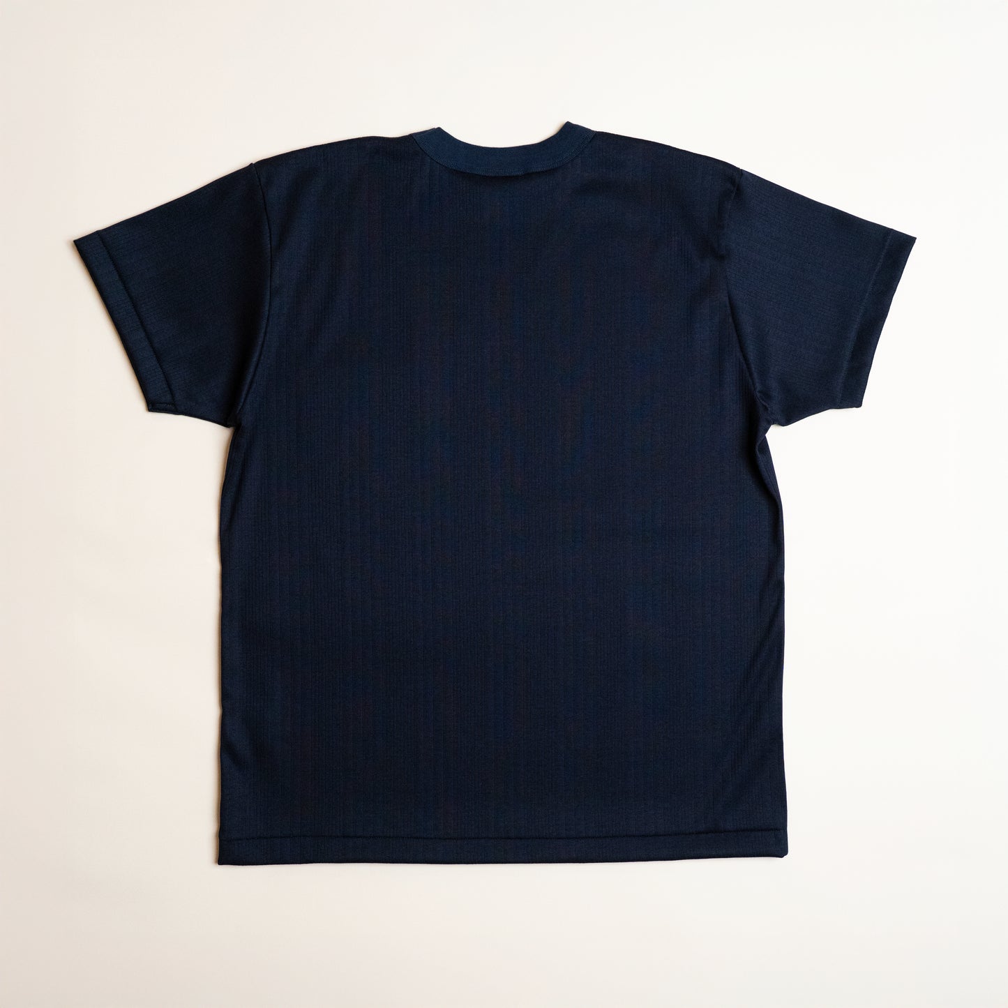 RANDOM RIB COTTON TEE SHIRT NAVY