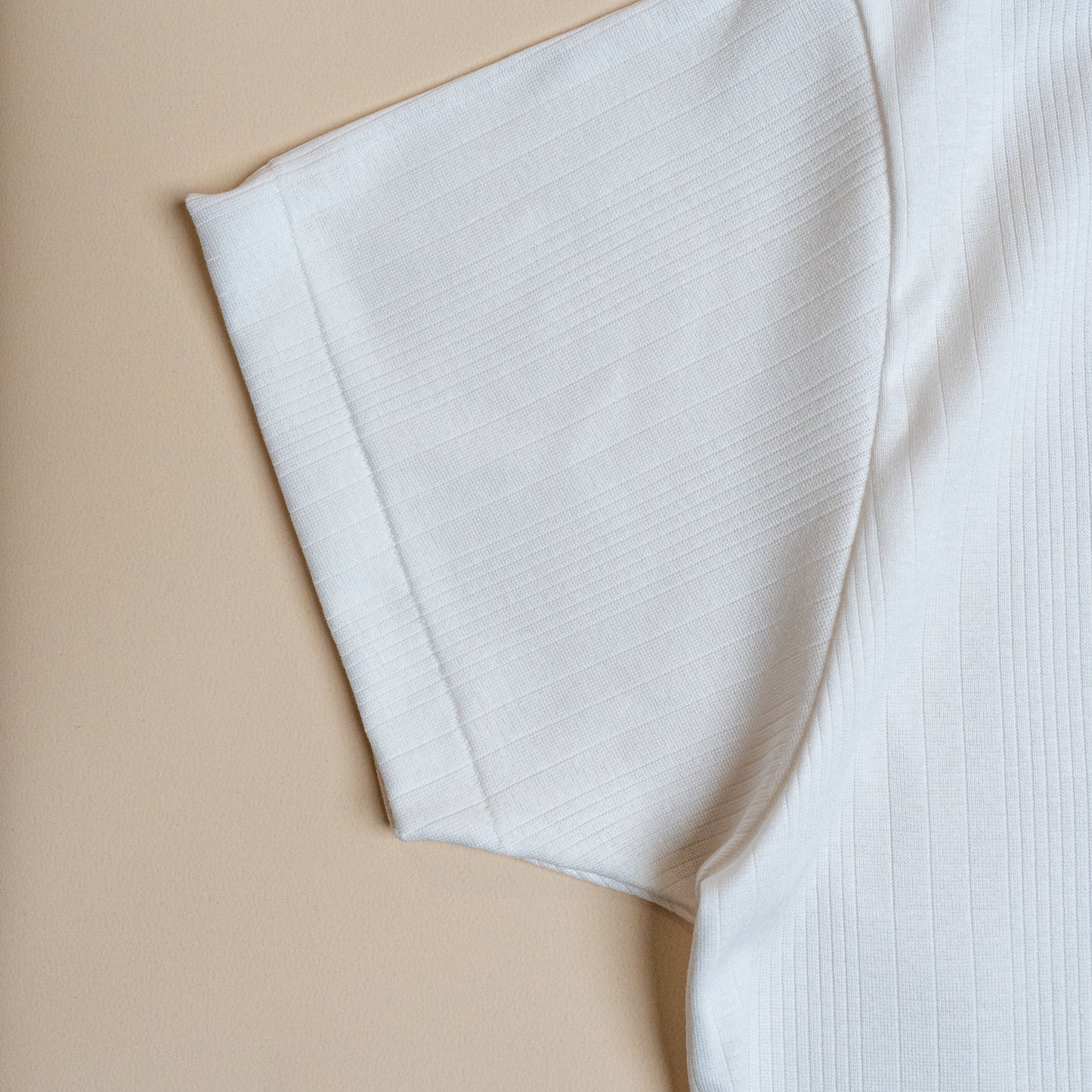 RANDOM RIB COTTON TEE SHIRT WHITE