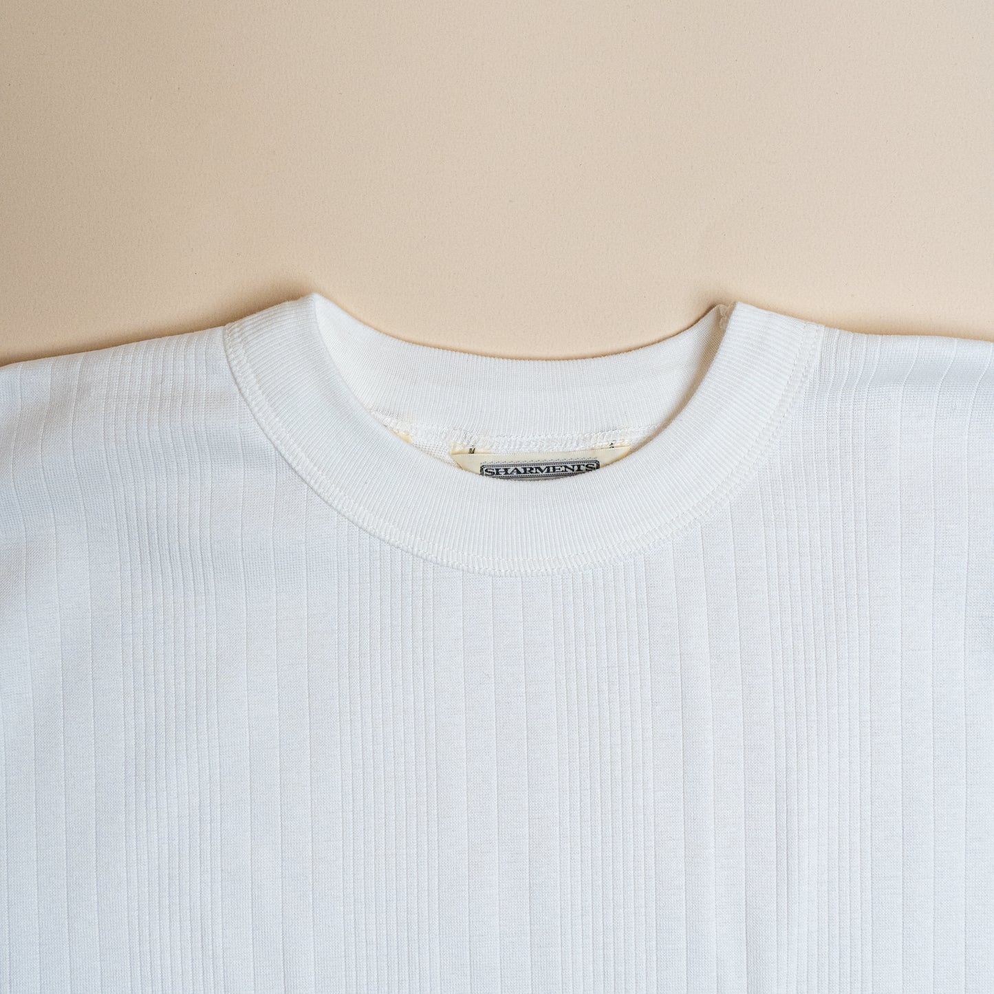 RANDOM RIB COTTON TEE SHIRT WHITE