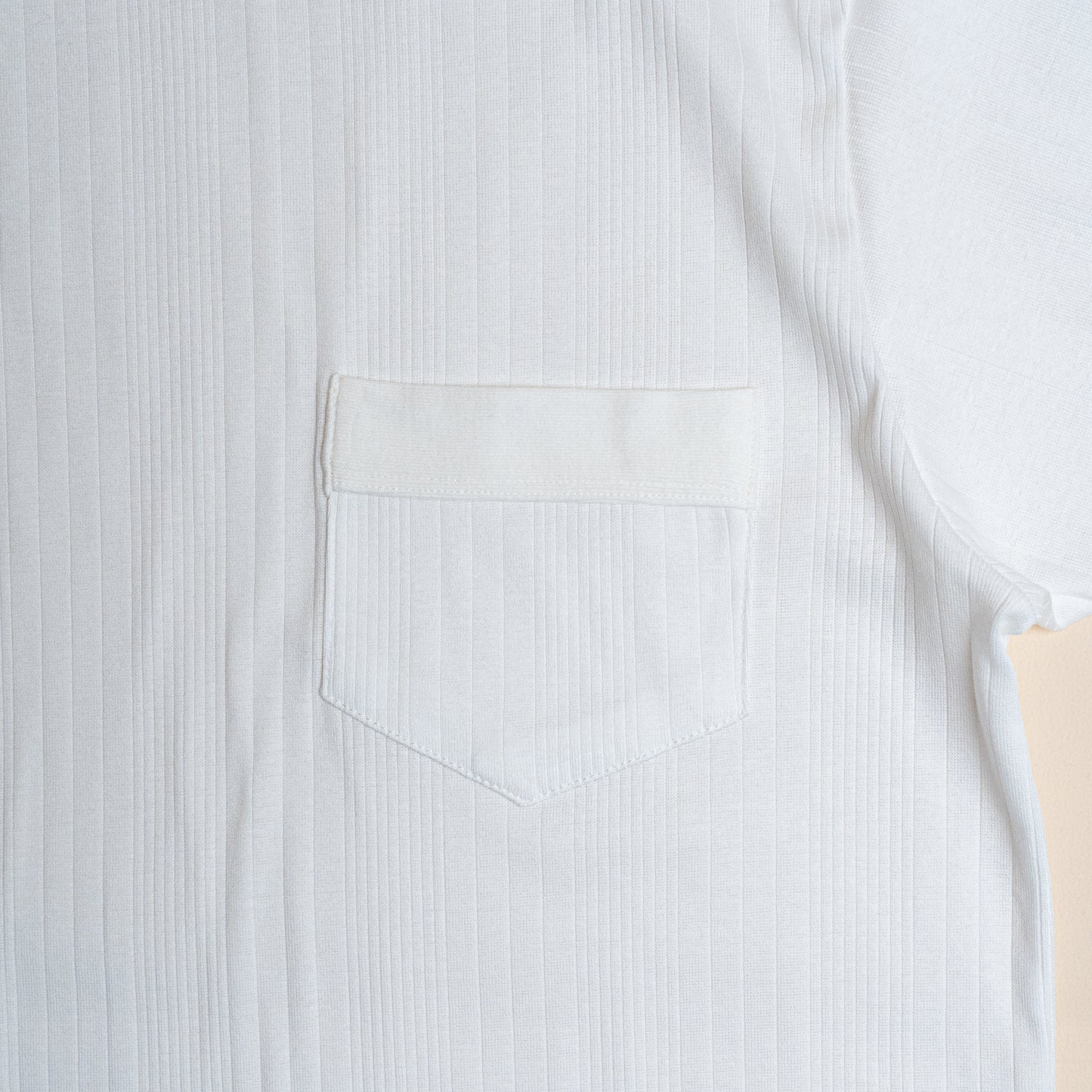 RANDOM RIB COTTON TEE SHIRT WHITE