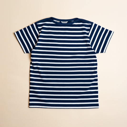 BRETON SHIRT "GERALD" NAVY × WHITE BORDER S/S