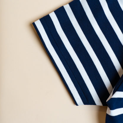 BRETON SHIRT "GERALD" NAVY × WHITE BORDER S/S