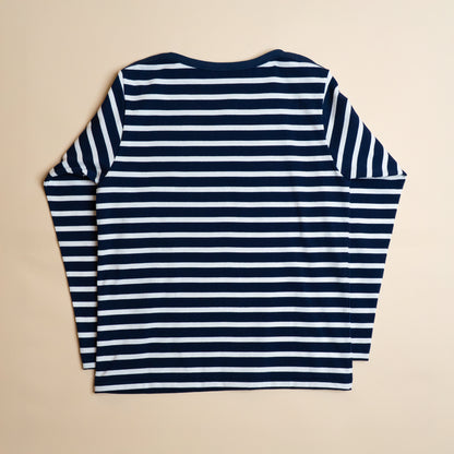 BRETON SHIRT "GERALD" NAVY × WHITE BORDER L/S