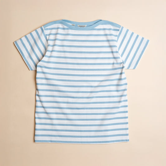 BRETON SHIRT "GERALD" SAX × WHITE BORDER S/S