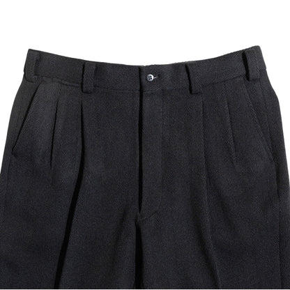 <Made To Order＞ HERRINGBONE MELTON TROUSERS BLACK  ART-T23