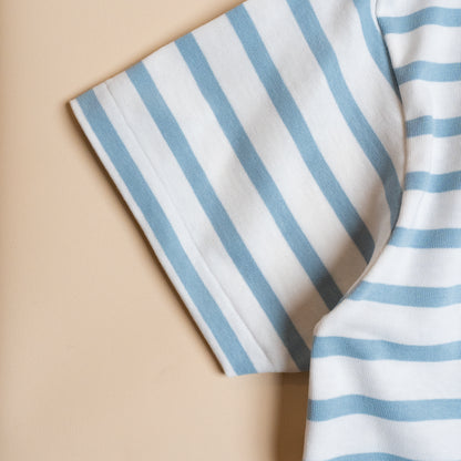 BRETON SHIRT "GERALD" SAX × WHITE BORDER S/S