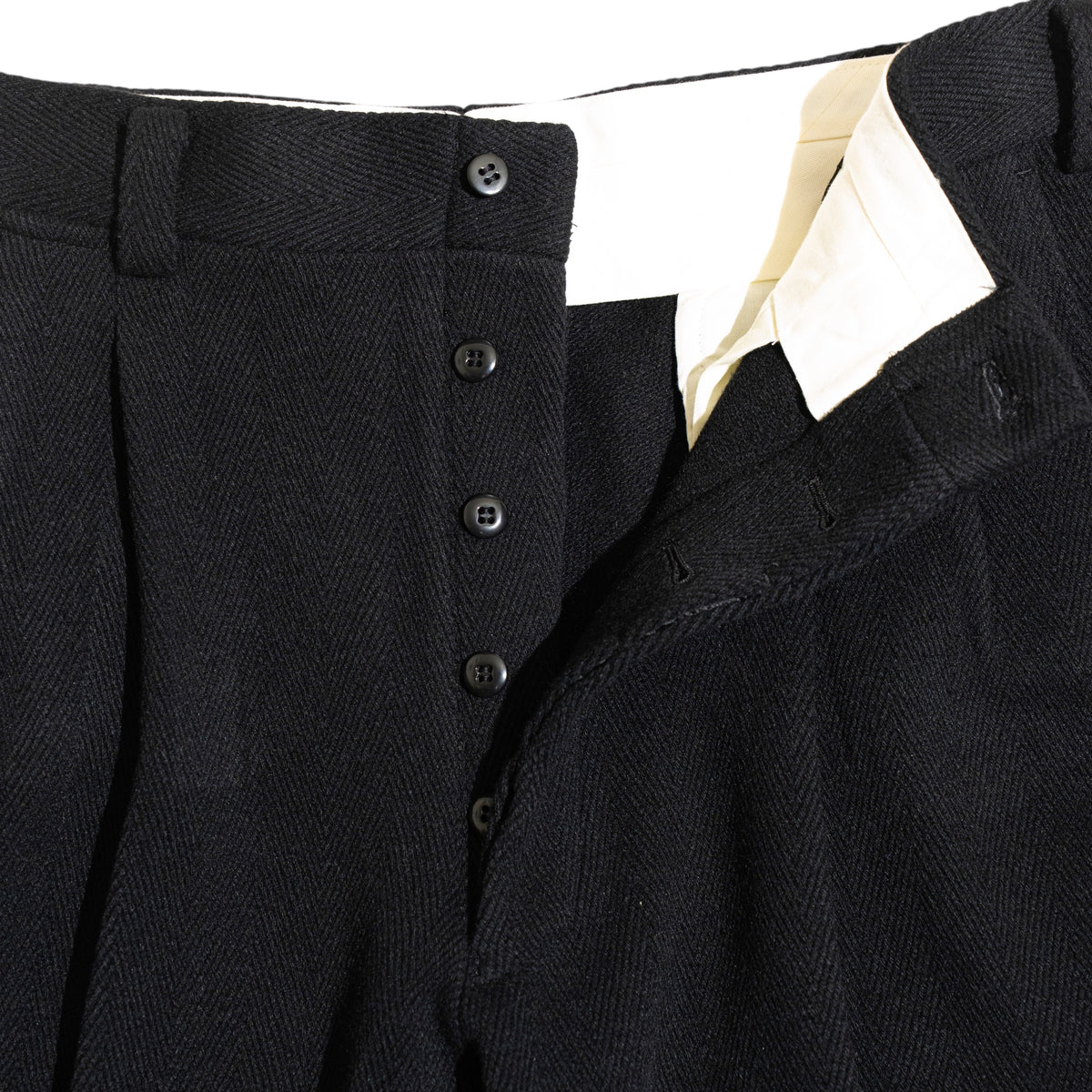 <Made To Order＞ HERRINGBONE MELTON TROUSERS BLACK  ART-T23