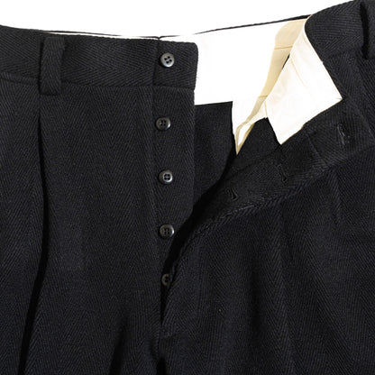 <Made To Order＞ HERRINGBONE MELTON TROUSERS BLACK  ART-T23