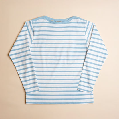 BRETON SHIRT "GERALD" SAX × WHITE BORDER L/S