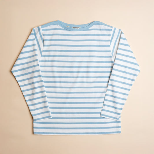 BRETON SHIRT "GERALD" SAX × WHITE BORDER L/S