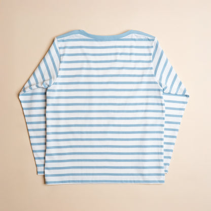 BRETON SHIRT "GERALD" SAX × WHITE BORDER L/S