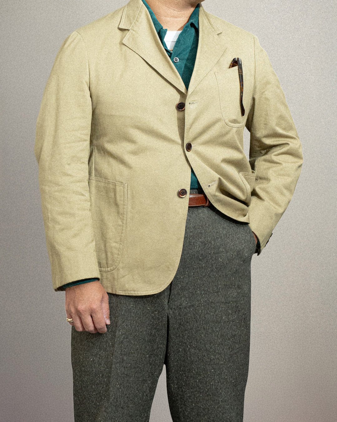 <Made To Order＞ SIGNATURE SACK JACKET "CHINO CLOTH"  KHAKI