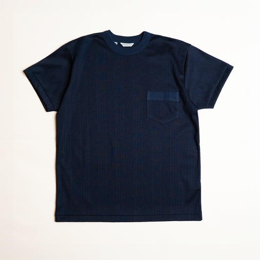 RANDOM RIB COTTON TEE SHIRT NAVY