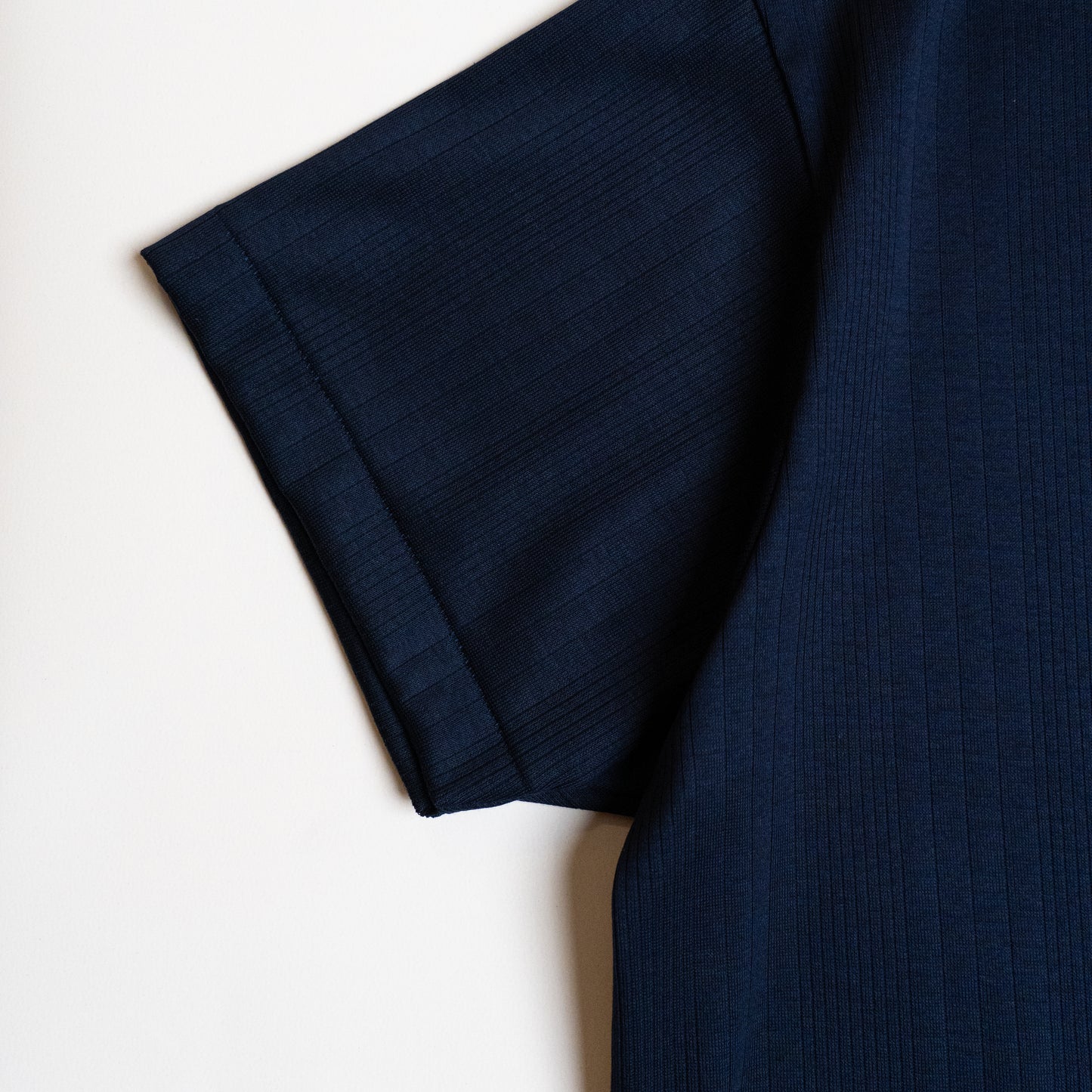 RANDOM RIB COTTON TEE SHIRT NAVY