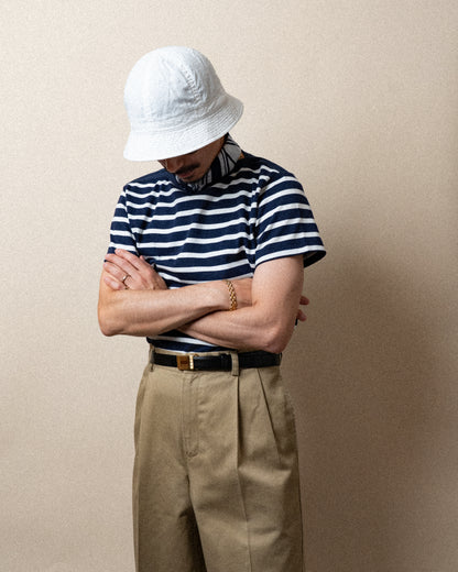 BRETON SHIRT "GERALD" NAVY × WHITE BORDER S/S