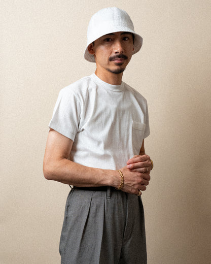 RANDOM RIB COTTON TEE SHIRT WHITE