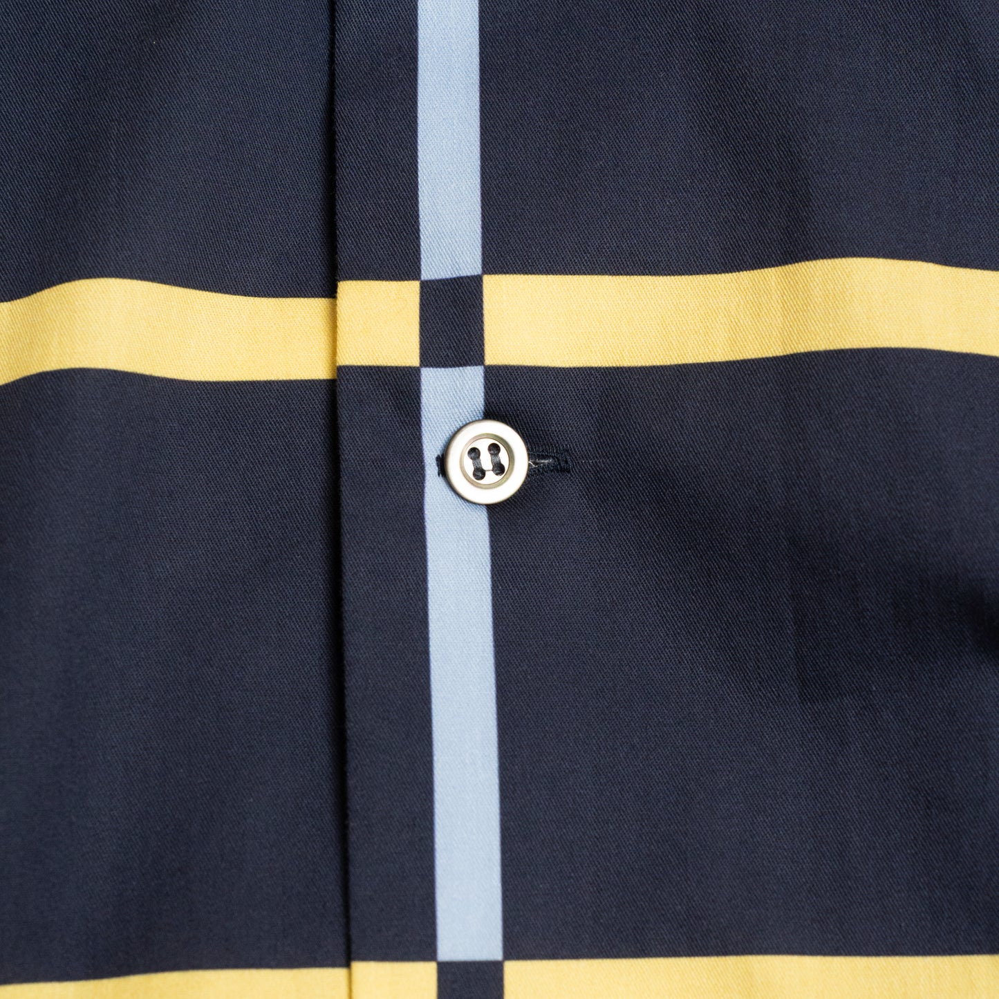 <Made To Order> COTTON PRINTED PLAIDS OPEN COLLAR SHIRT NAVY
