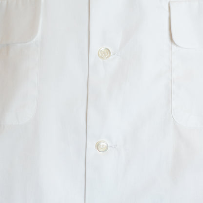 <Made To Order> COTTON BROADCLOTH OPEN COLLAR SHIRT WHITE