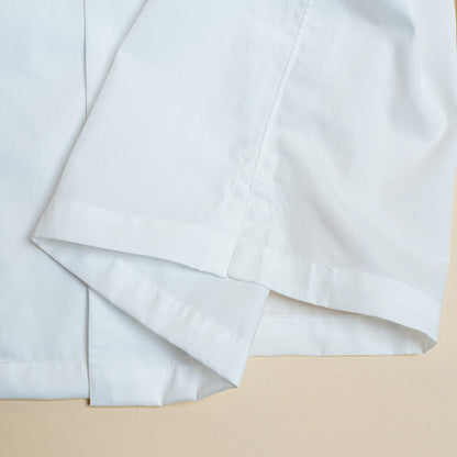 <Made To Order> COTTON BROADCLOTH OPEN COLLAR SHIRT WHITE