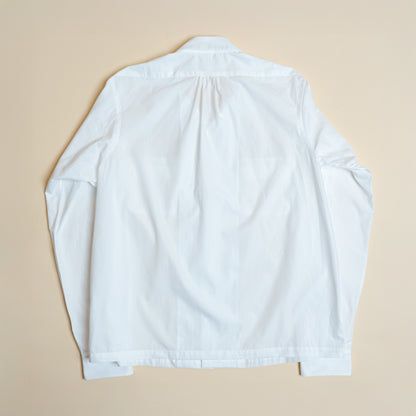 <Made To Order> COTTON BROADCLOTH OPEN COLLAR SHIRT WHITE