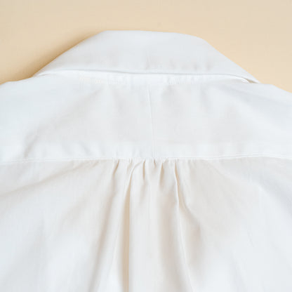 <Made To Order> COTTON BROADCLOTH OPEN COLLAR SHIRT WHITE