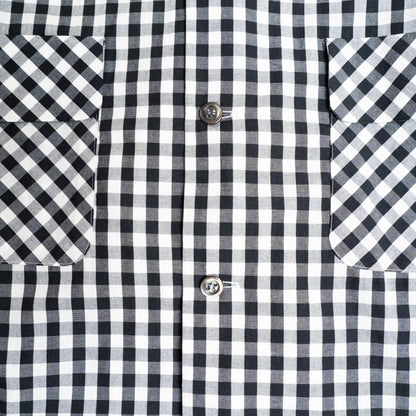 <Made To Order> GINGHAM CHECK OPEN COLLAR SHIRT BLACK