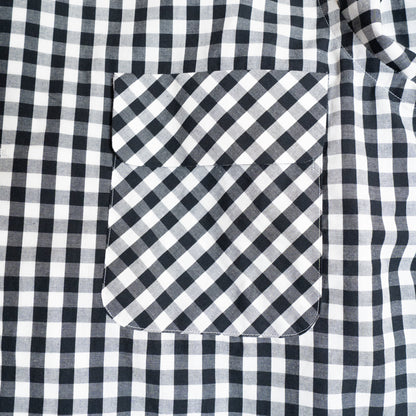 <Made To Order> GINGHAM CHECK OPEN COLLAR SHIRT BLACK