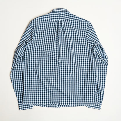 <Made To Order> GINGHAM CHECK OPEN COLLAR SHIRT BLACK