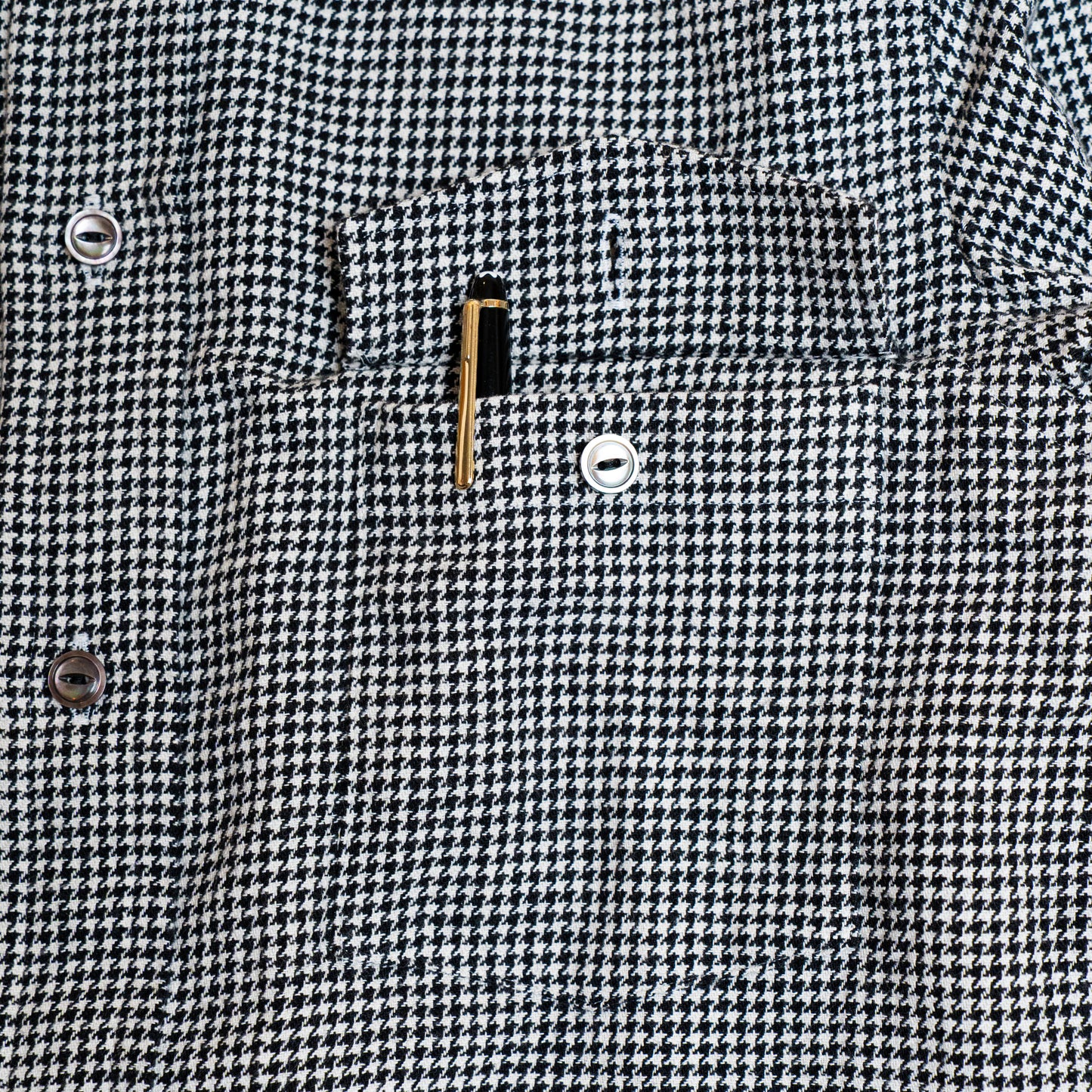 <Made To Order> HOUNDSTOOTH COTTON TWILL SHIRT