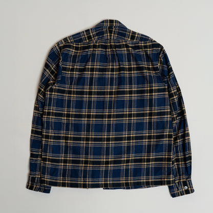 <Made To Order> COTTON FLANNEL PLAID OPEN COLLAR SHIRT