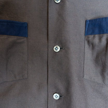 <Ready Made> PINPOINT OXFORD OPEN COLLAR SHIRT "TWO TONE"