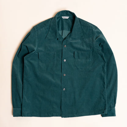 ※Orders Closed※<Made To Order> CORDUROY OPEN COLLAR SHIRT GREEN