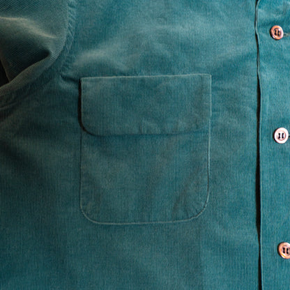 ※Orders Closed※<Made To Order> CORDUROY OPEN COLLAR SHIRT GREEN